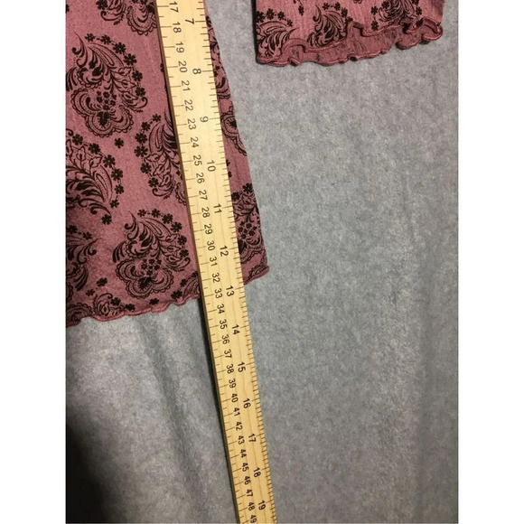 Womens Croft and Barrow Blouse Size Large Paisley Print Purple Pink Brown - Picture 4 of 4